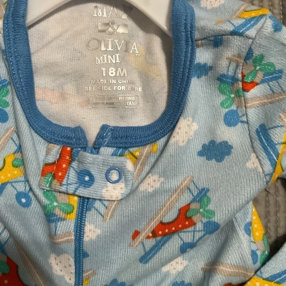 Carter's Airplane Print Baby Onesie - Blue Size 18 Month NWT